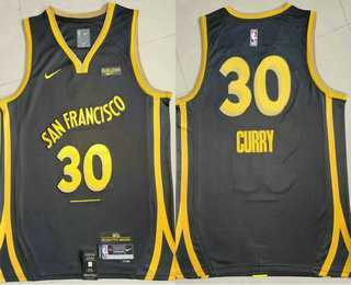 Mens Golden State Warriors #30 Stephen Curry Back 2023 City Edition Swingman Sponsor Stitched Jersey->golden state warriors->NBA Jersey